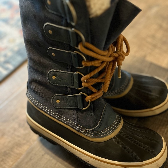 Sorel‎ Joan of Arctic Size 9 Boots Shearling Blue Suede - Picture 4 of 7